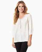 Charming Charlie Beaded Crepe Blouse
