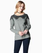 Charming Charlie Lace Embellished Pullover