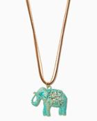 Charming Charlie Filigree Elephant Pendant Necklace