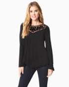 Charming Charlie Velvet Imprint Jersey Top