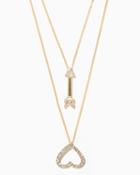 Charming Charlie Arrow & Heart Layered Necklace