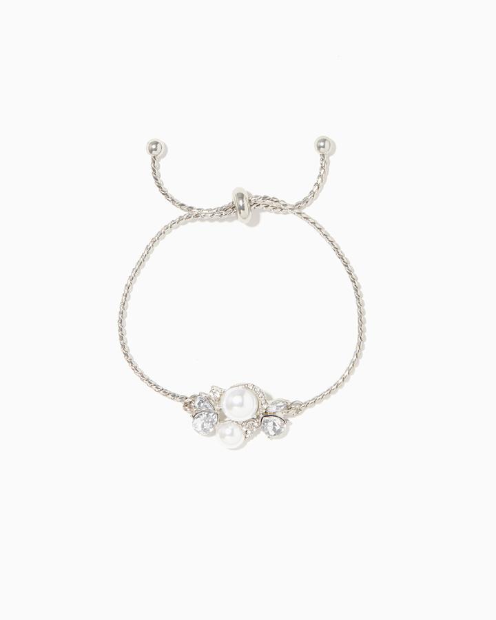 Charming Charlie Pearl Cluster Slip & Pull Bracelet
