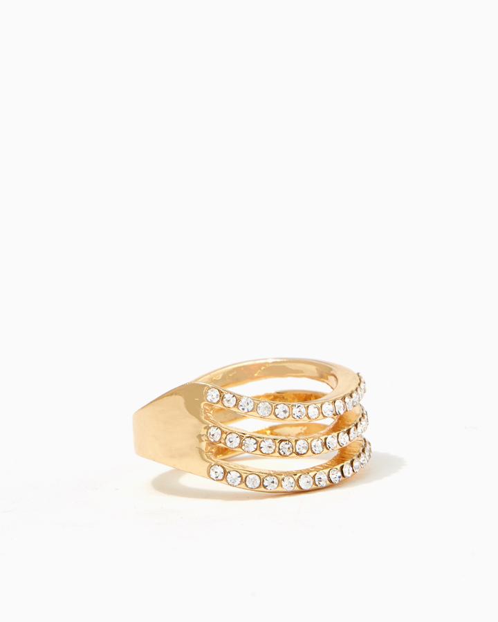 Charming Charlie Pav Wave Openwork Ring