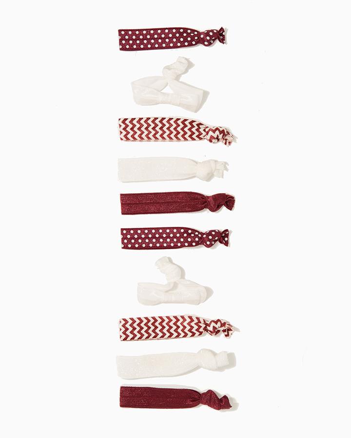 Charming Charlie Thick Chevron Polka Dot Hair Tie Set
