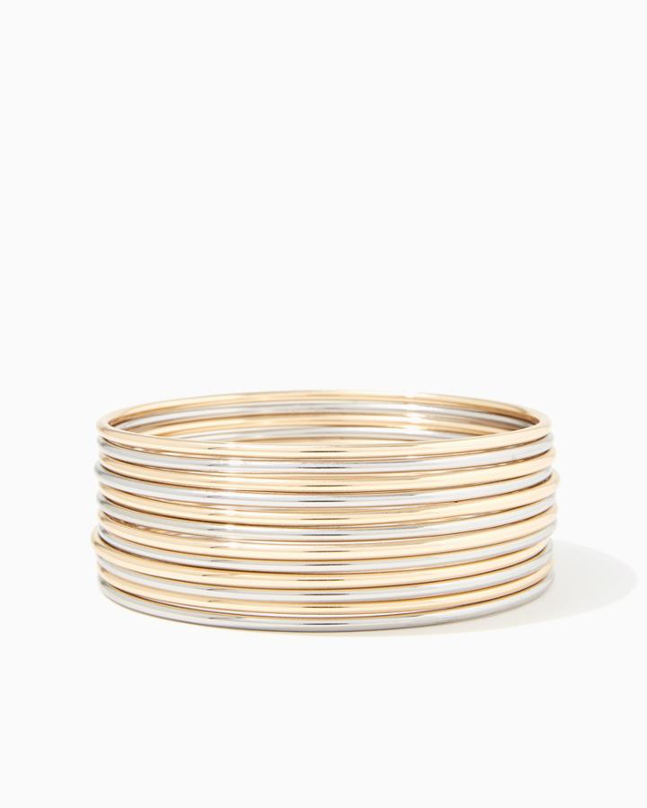 Charming Charlie Smooth Mixed Metal Bangle Set