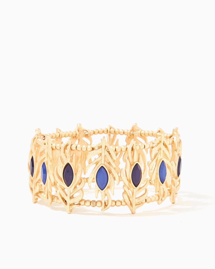Charming Charlie Stone Leaf Stretch Bracelet