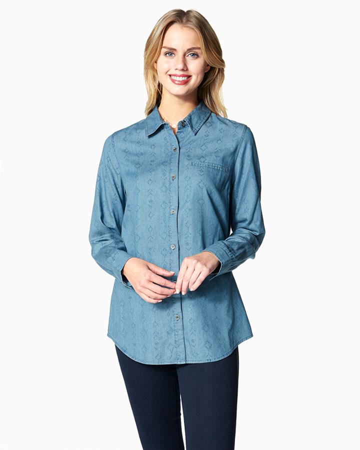 Charming Charlie Diamond Chambray Shirt