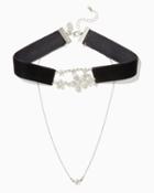 Charming Charlie Floral Velvet Pendant Necklace