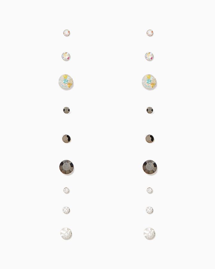 Charming Charlie Tri-tone Rhinestone Stud Set