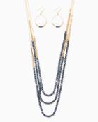 Charming Charlie Colorblock Beaded Layers Necklace Set