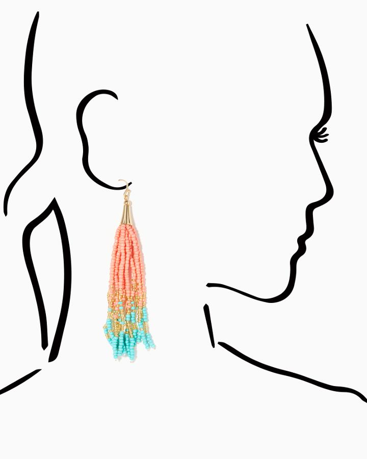 Charming Charlie Mermaid Bead Fringe Earrings