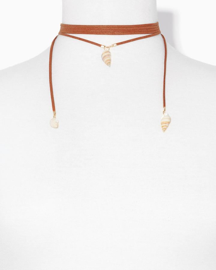 Charming Charlie Suede Wrap & Shell Choker