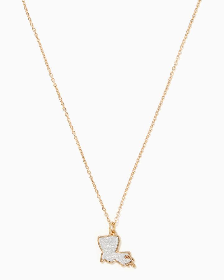 Charming Charlie Louisiana State Stardust Pendant Necklace