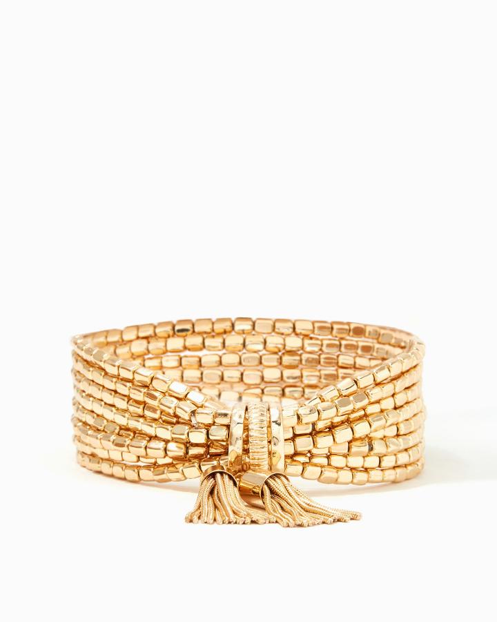 Charming Charlie Mesh Tassel & Beaded Bracelet