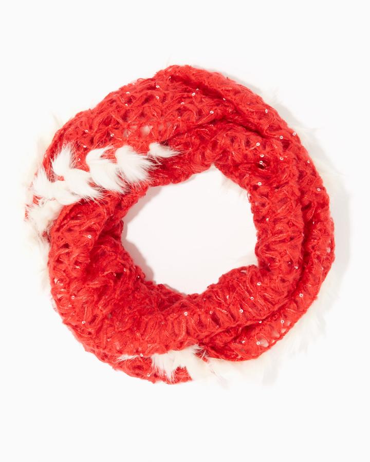 Charming Charlie Faux Fur Trimmed Infinity Scarf