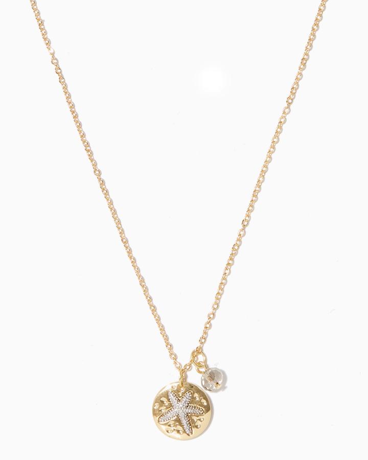 Charming Charlie Sand Dollar Starfish Pendant Necklace