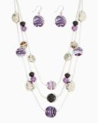 Charming Charlie Striped Bead Necklace Set