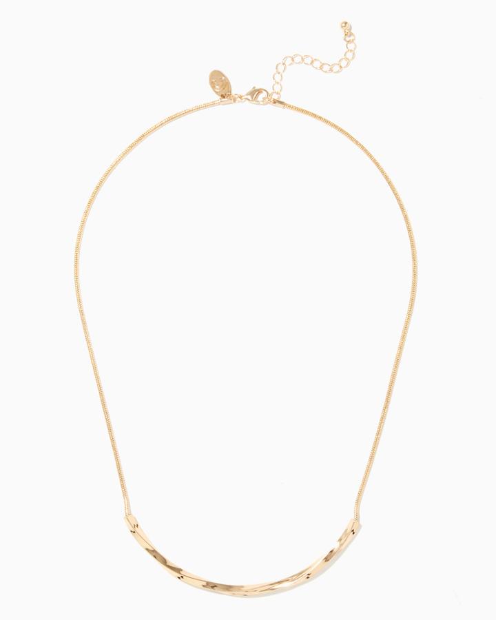 Charming Charlie Tegan Twisted Metal Bar Necklace