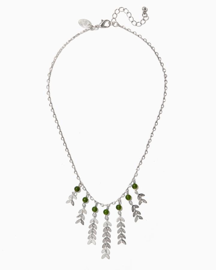 Charming Charlie Dangle Leaf Pendant Necklace