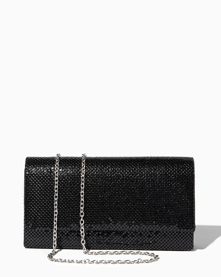 Charming Charlie Polished Mesh Flap Clutch