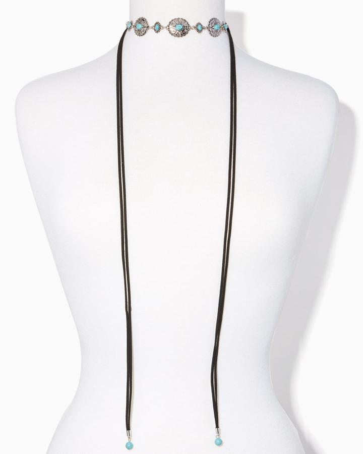 Charming Charlie Turquoise Conch Tassel Choker