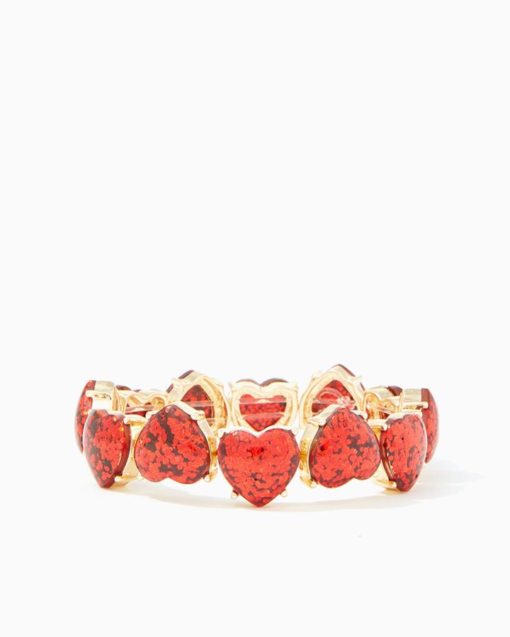 Charming Charlie Hearts Of Glitter Stretch Bracelet