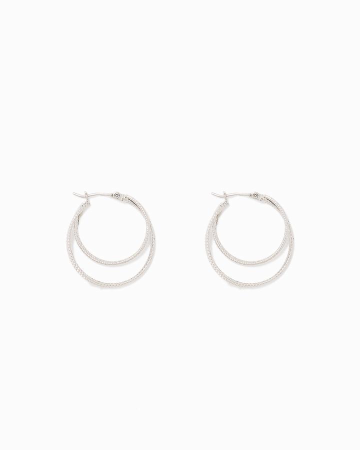 Charming Charlie Textured Interlock Hoop Earrings