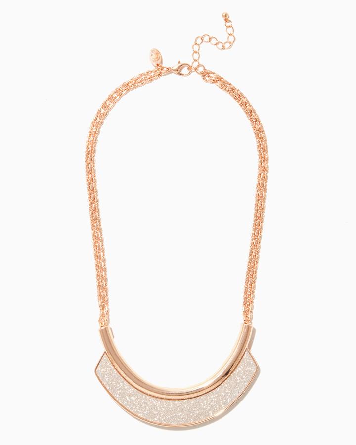 Charming Charlie Stardust Curve Plate Necklace