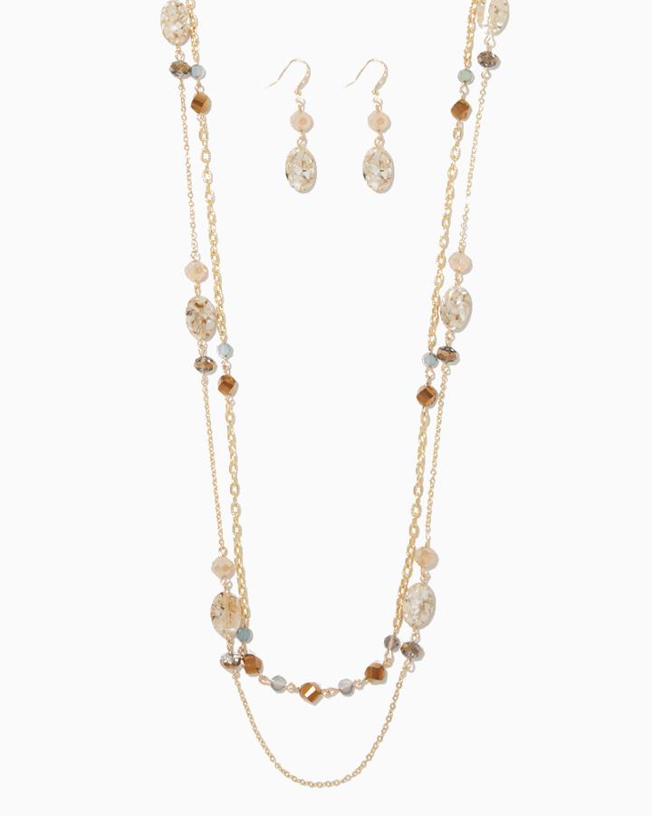 Charming Charlie Organic Layers Necklace Set