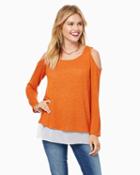 Charming Charlie Just A Peek Cold Shoulder Sweater