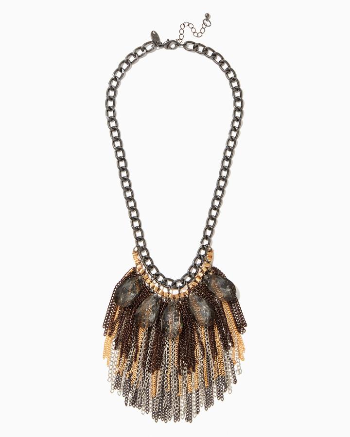 Charming Charlie Empressa Chain Fringe Necklace