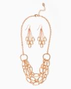Charming Charlie Gilded Oval Necklace Set
