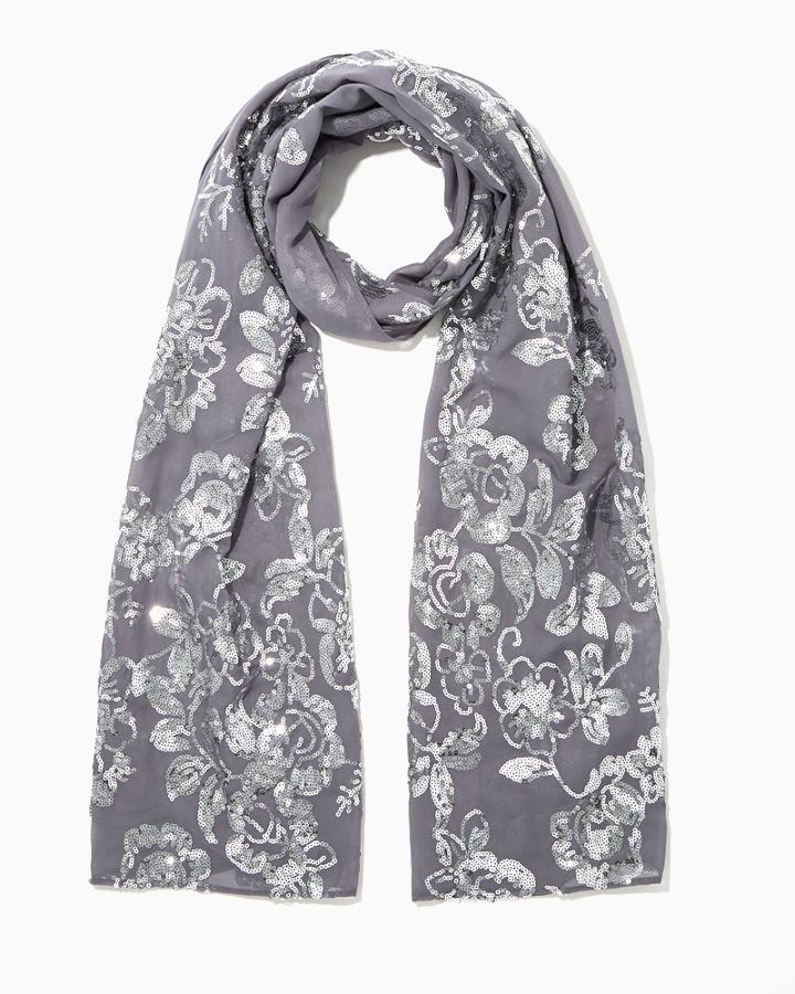 Charming Charlie Shimmering Floral Scarf