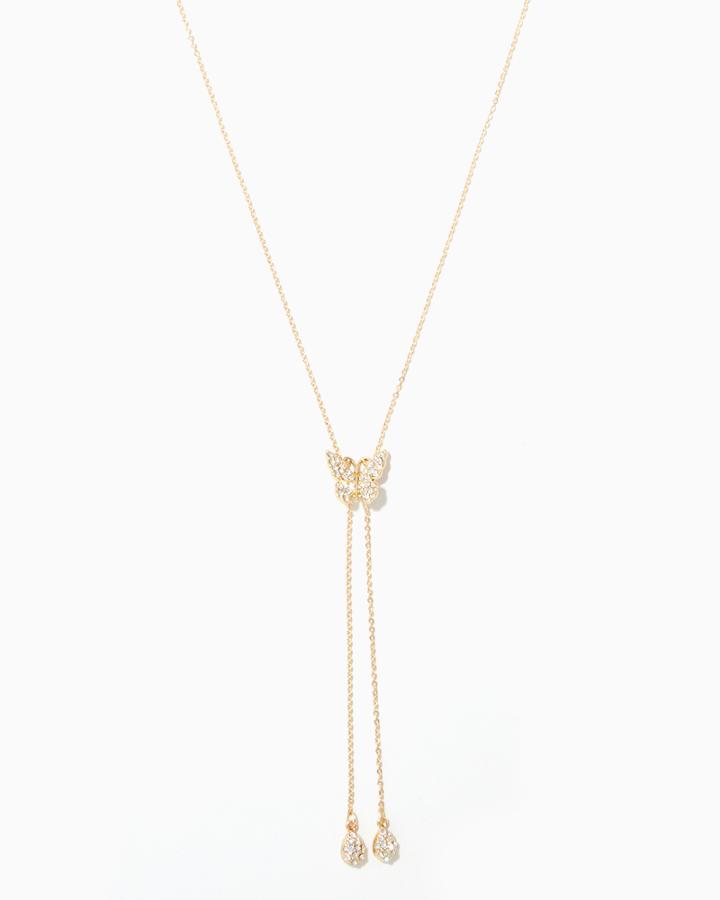 Charming Charlie Pav Butterfly Lariat Necklace