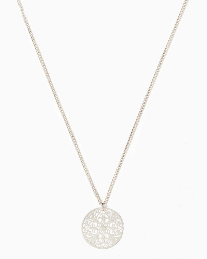 Charming Charlie Filigree Disc Necklace