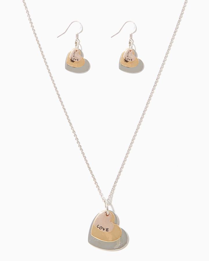 Charming Charlie Layer The Love Necklace Set