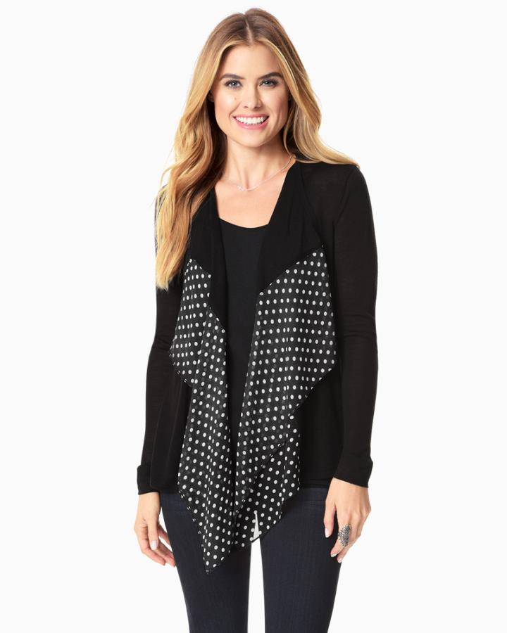 Charming Charlie Polka Dot Cascade Cardigan
