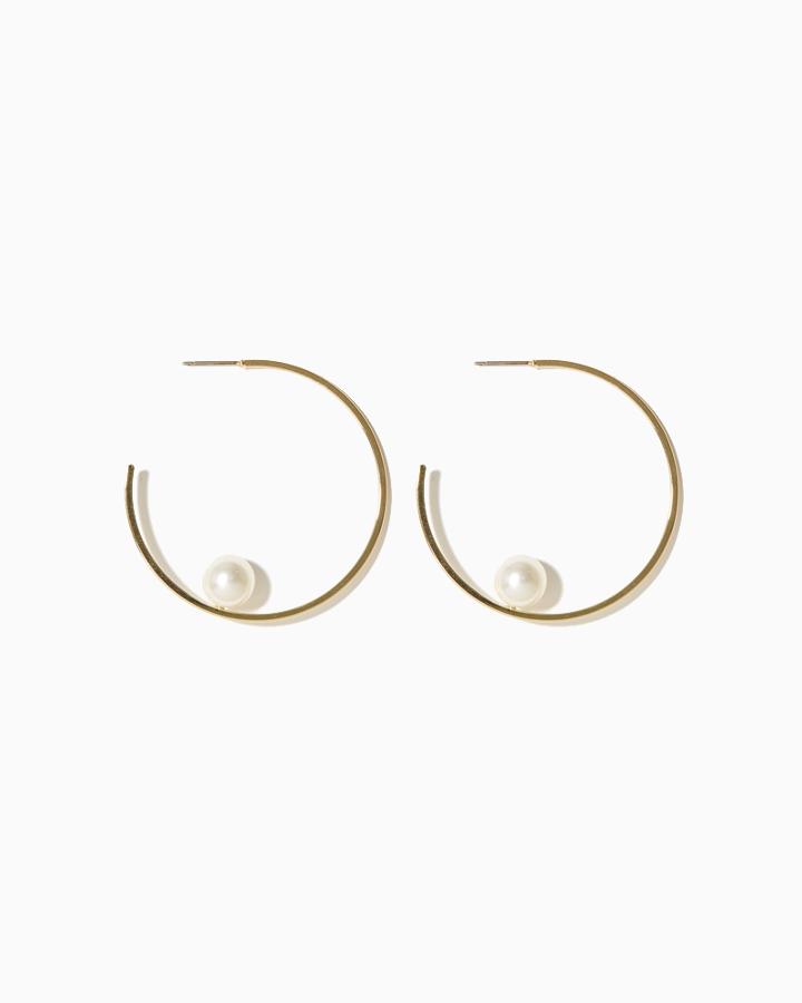 Charming Charlie Gabby Pearl Hoop Earrings