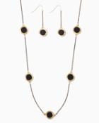 Charming Charlie Etched Caviar Necklace Set