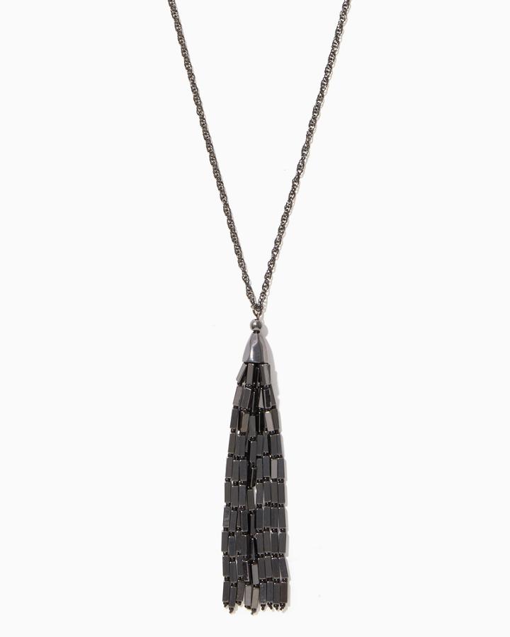 Charming Charlie Chain Metal Tassel Pendant Necklace