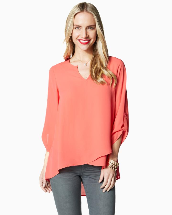 Charming Charlie Tulip Chiffon Top
