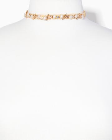 Charming Charlie Marquise & Pearls Choker Necklace