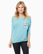 Charming Charlie Sequined Pocket Tee