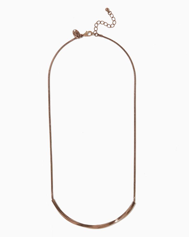 Charming Charlie Heavy Metal Curved Bar Necklace