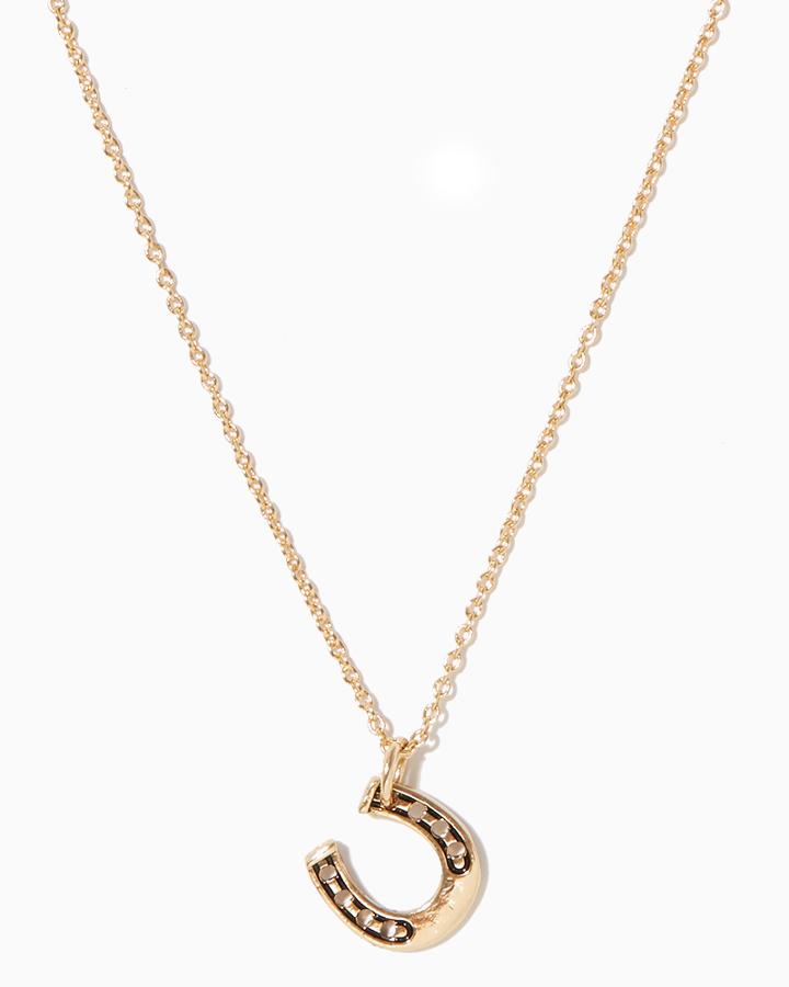 Charming Charlie Metal Horseshoe Pendant Necklace