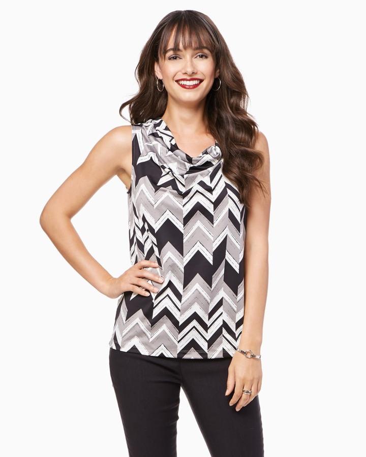 Charming Charlie Chevron Cowl Neck Tank