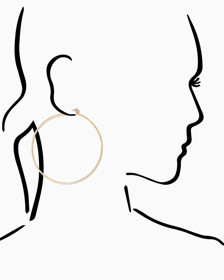 Charming Charlie Fine Cut Textured Hoops