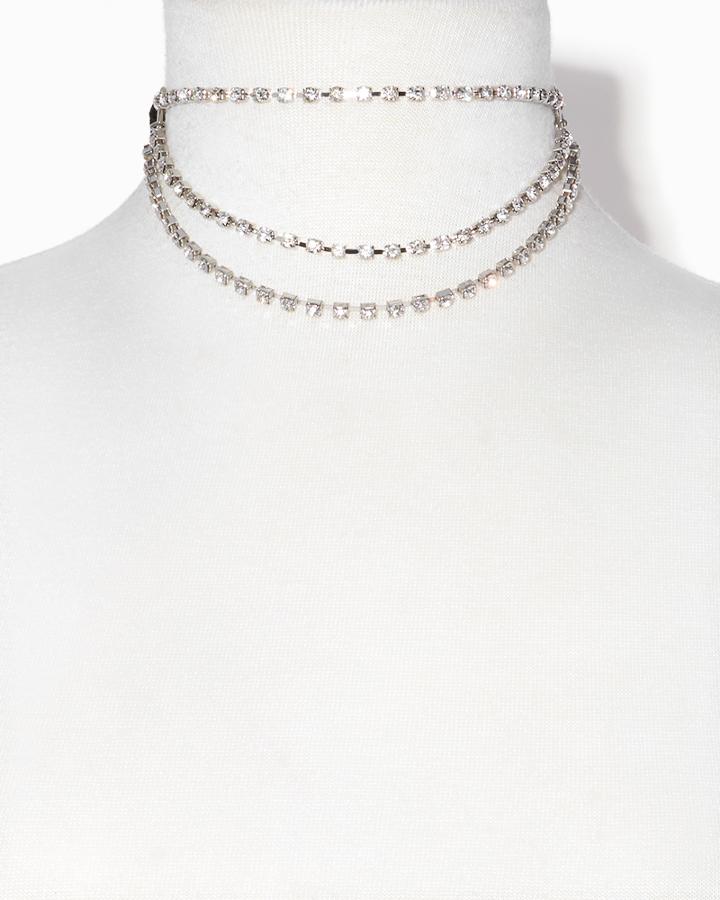 Charming Charlie Ella Rhinestone Choker Necklace