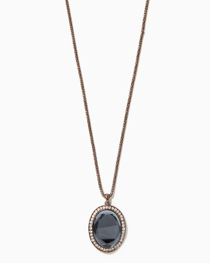 Charming Charlie Stunning Oval Pendant Necklace