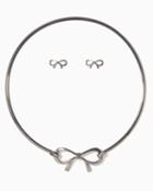 Charming Charlie Jacinta Bow Collar Necklace Set